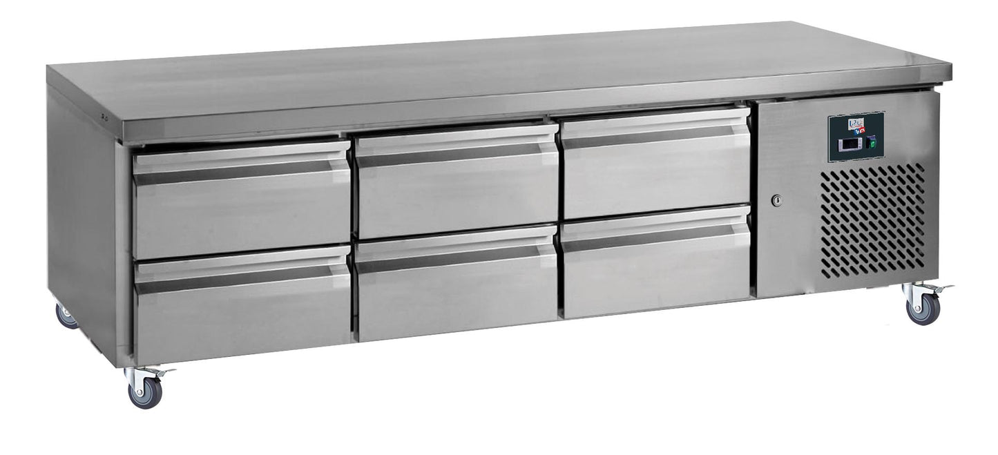 SOUBASSEMENT REFRIGERE -2/+8°C, - 3X2 TIROIRS POUR BAC GASTRO GN1/1