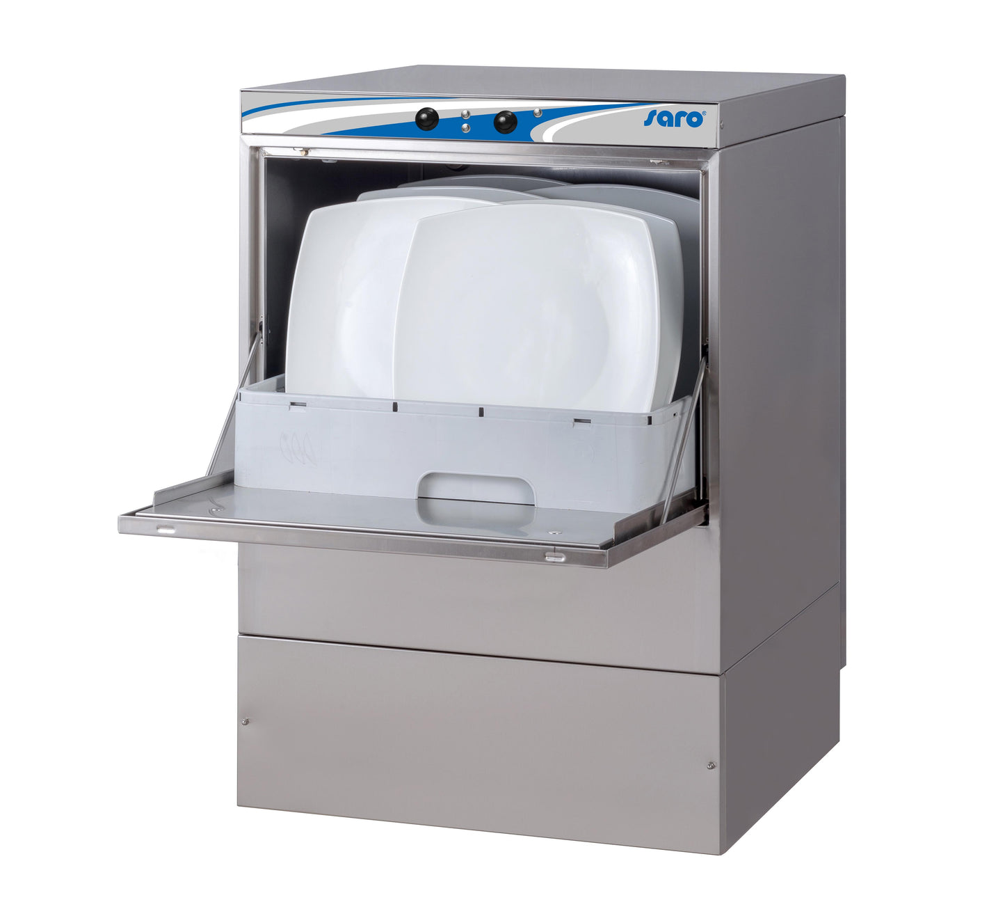 LAVE-VAISSELLE COMMANDES ELECTROMECANIQUES - PANIER 500X500, AVEC POMPE DE VIDANGE ET DETERGENT