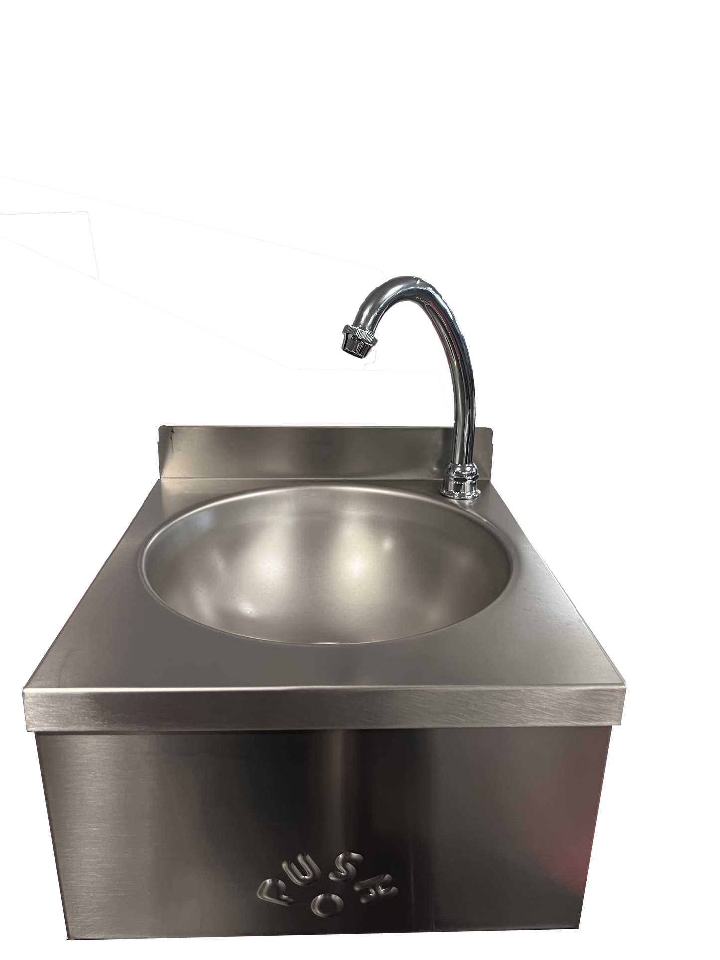 LAVE-MAINS CUVE RONDE D.255MM INOX 304, - DOSSERET H50 MM, AVEC CDC, MITIGEUR EC/EF,