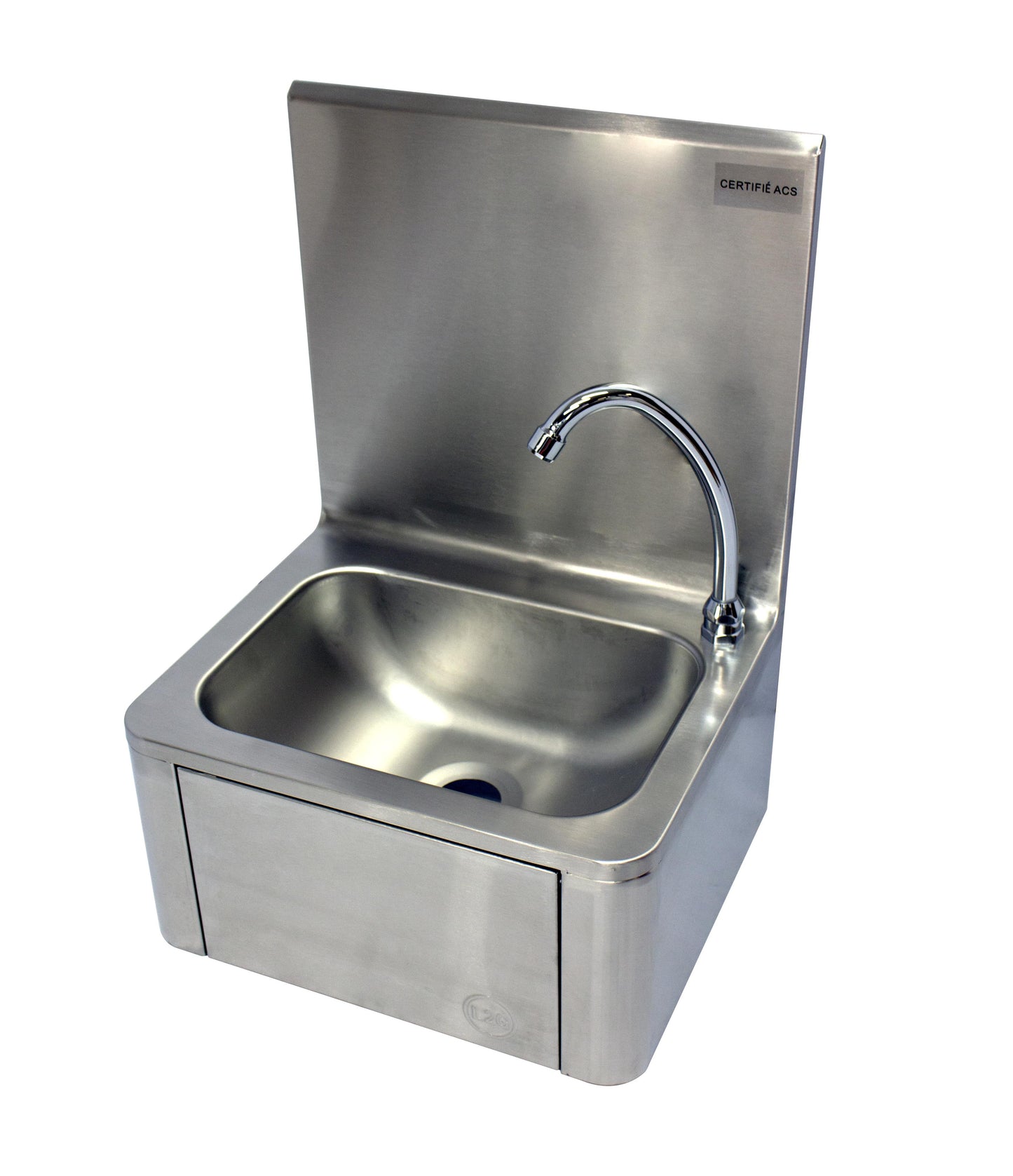 LAVE-MAINS INOX ADOSSE AVEC PANNEAU BASCULANT