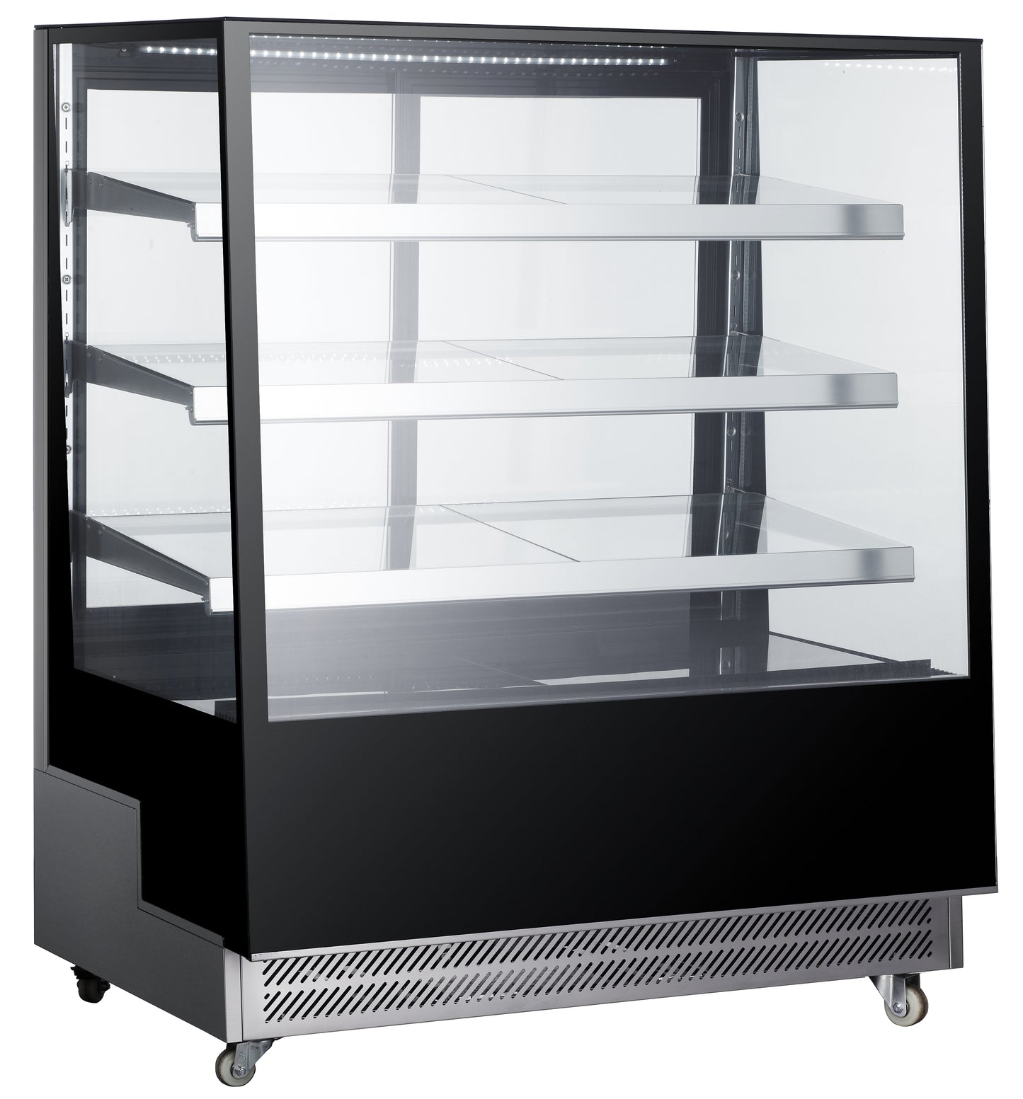 VITRINE DE PRESENTATION A PATISSERIE +2/+8°C,  - CAP. 650L, 3 ETAGERES EN VERRE REGLABLES