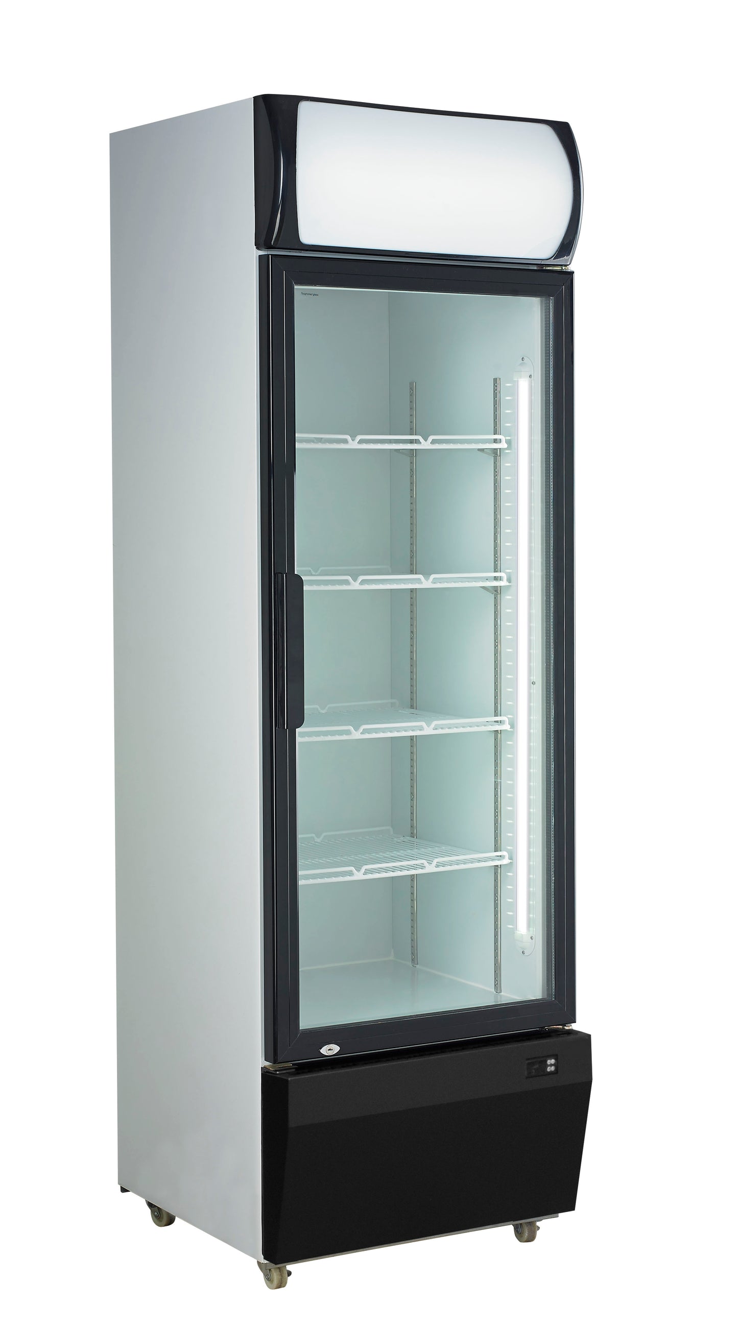VITRINE A BOISSONS, +1/+10°C, - 1 PORTE BATTANTE VITREE, AVEC CLE, 4 ETAGERES