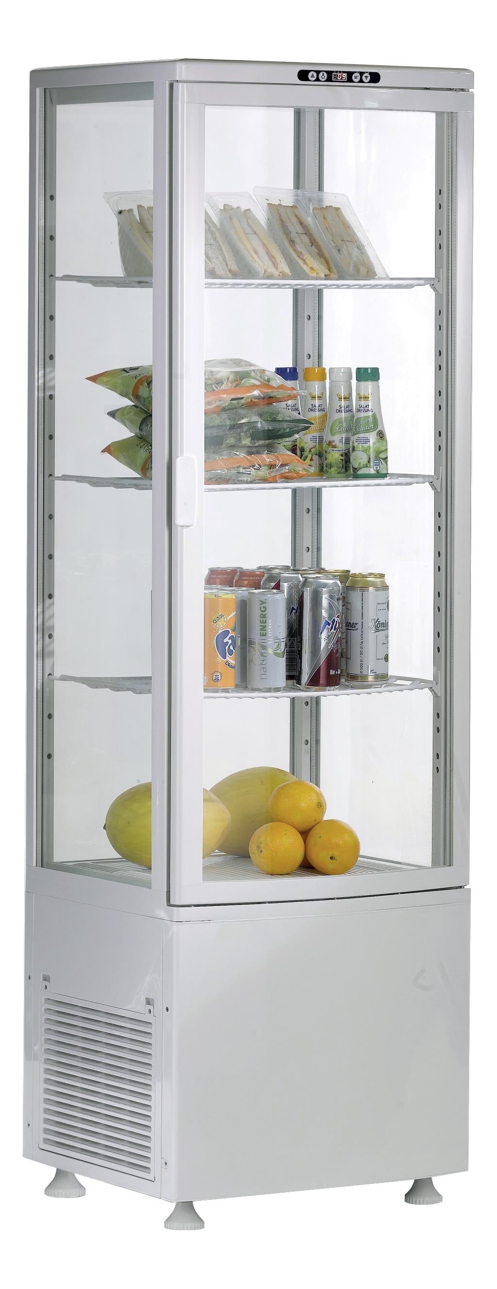 VITRINE REFRIGEREE BLANCHE 235 LITRES 0/+12°C - AVEC ECLAIRAGE, 3 GRILLES REGLABLES