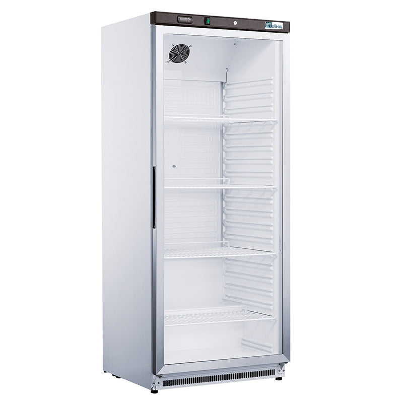 ARMOIRE POSITIVE PORTE VITRÉE - 600 L - FINITION BLANCHE