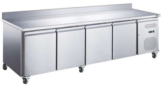 TABLE RÉFRIGÉRÉE POSITIVE GN 1/1 - AVEC DOSSERET - 4 PORTES