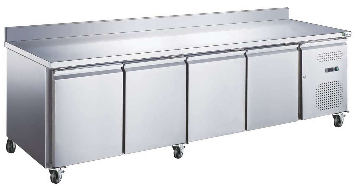 TABLE RÉFRIGÉRÉE POSITIVE - AVEC DOSSERET - 4 PORTES