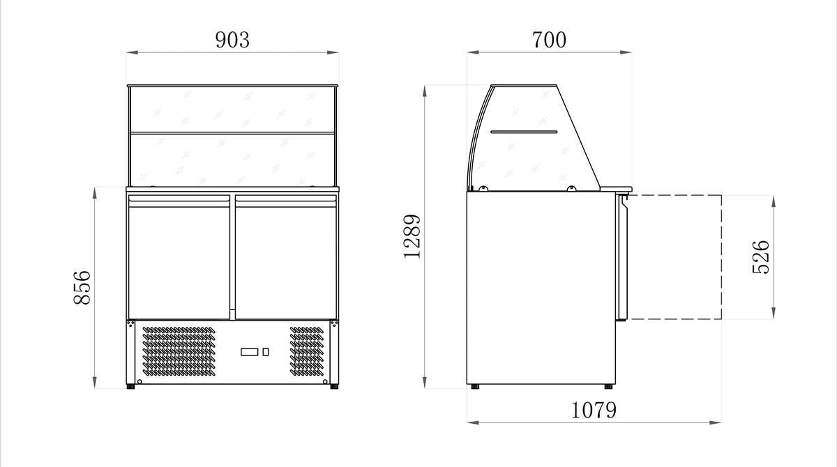 SALADETTE POSITIVE AVEC STRUCTURE VITRÉE - 2 PORTES
