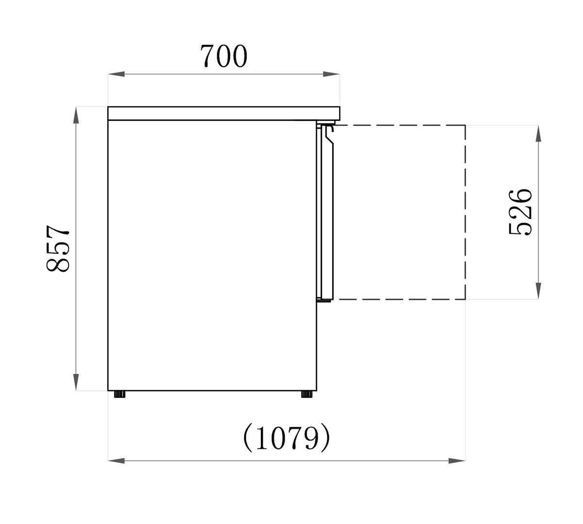 TABLE RÉFRIGÉRÉE POSITIVE - 1 PORTE + 2 TIROIRS GN 1/1 - PROF 700 MM