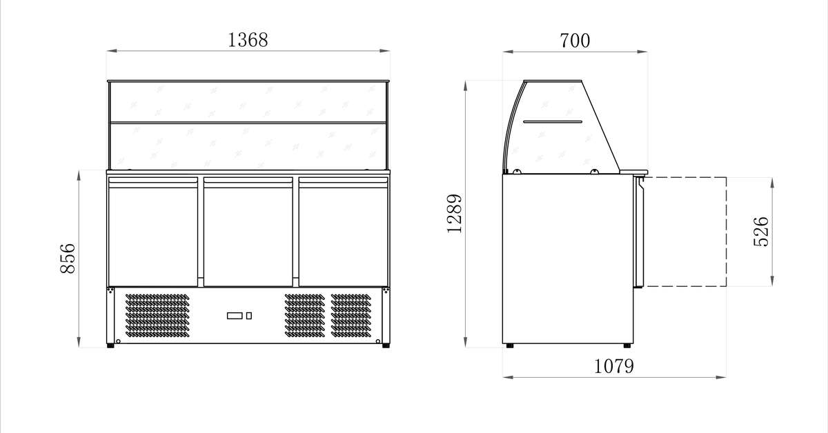 SALADETTE POSITIVE AVEC STRUCTURE VITRÉE - 3 PORTES