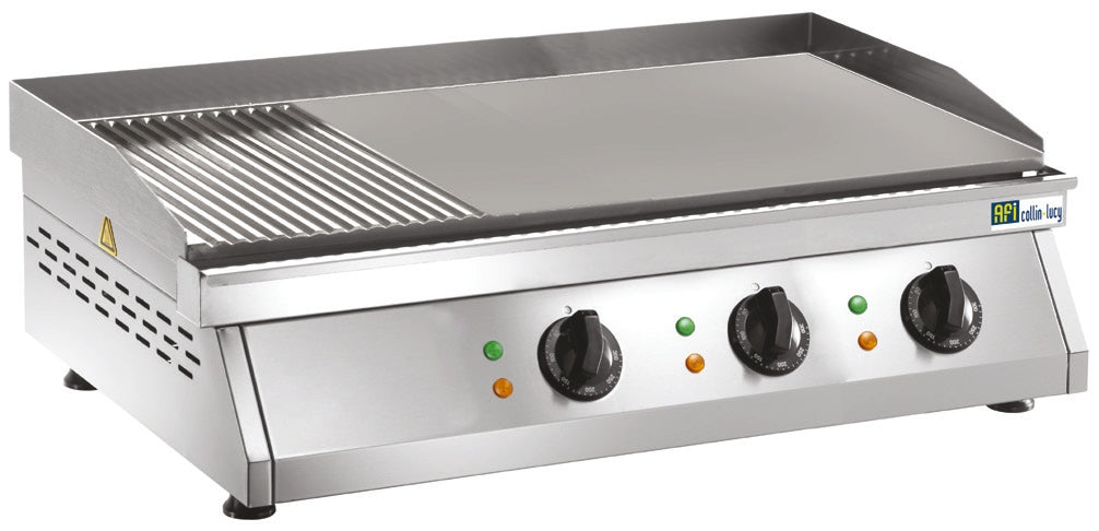 PLAQUE À SNACKER ÉLECTRIQUE - 1/3 RAINURÉE + 2/3 LISSE - 3 ZONES