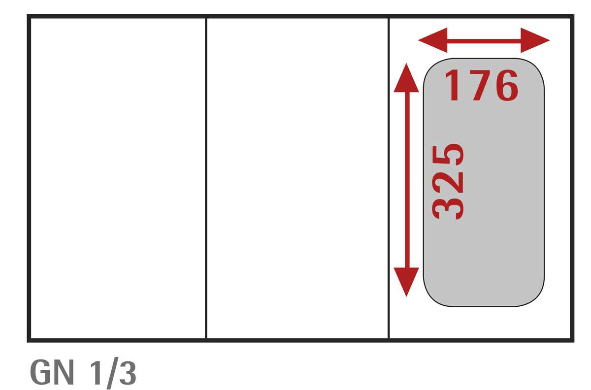 BAC INOX GN 1/3 - PROF. 176 MM