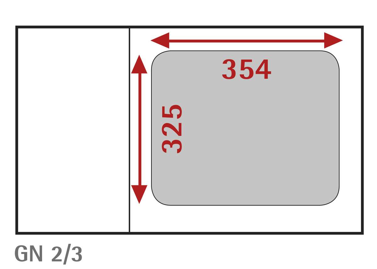 BAC INOX GN 2/3 - PROF. 325 MM