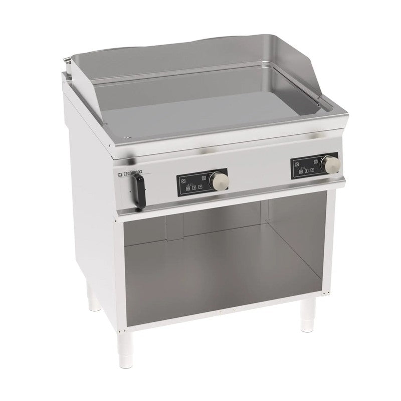 Élément monobloc plaque à snacker lisse chromée - 2 zones - Commandes électroniques - Tecnoinox - FTCD8FE71