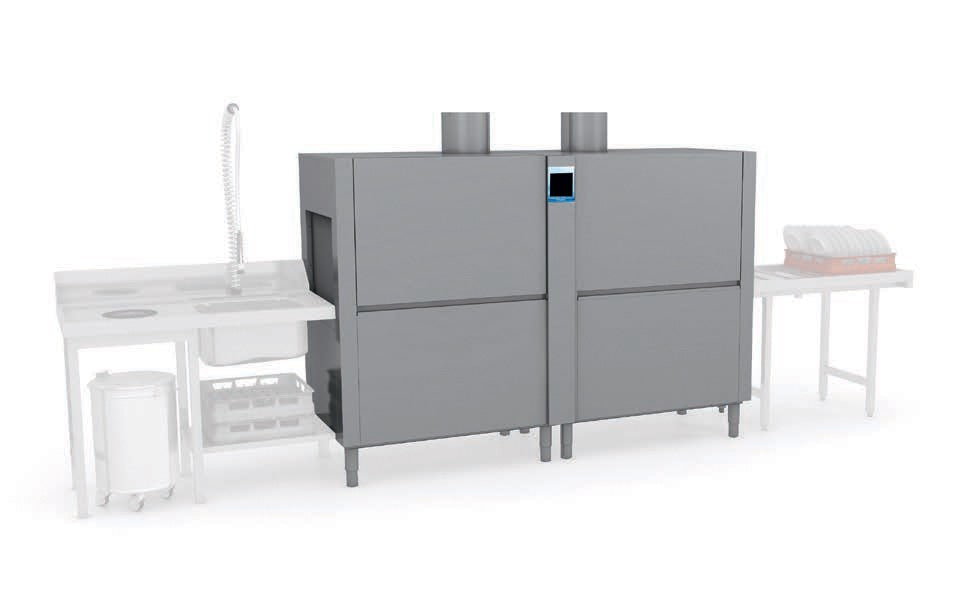 Elettrobar - Tunnel avec sortie à droite - Panier 500 x 500 mm - Série RIVER414 - RIV4141D