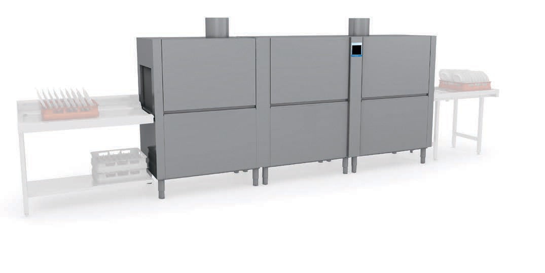 Elettrobar - Tunnel avec sortie à gauche - Panier 500 x 500 mm - Série RIVER414 - RIV4142G