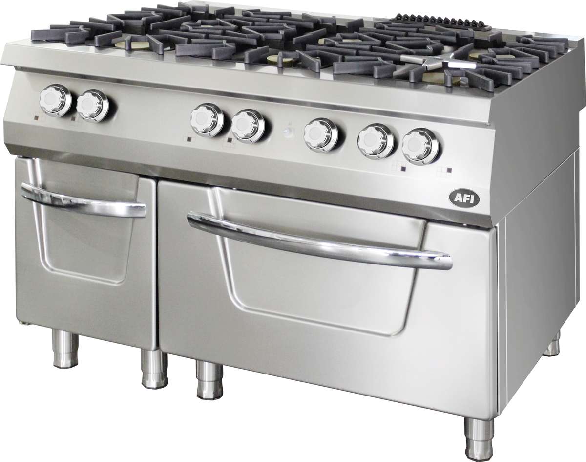 FOURNEAU GAZ SUR FOUR GAZ - GAMME 900 - 6 FEUX