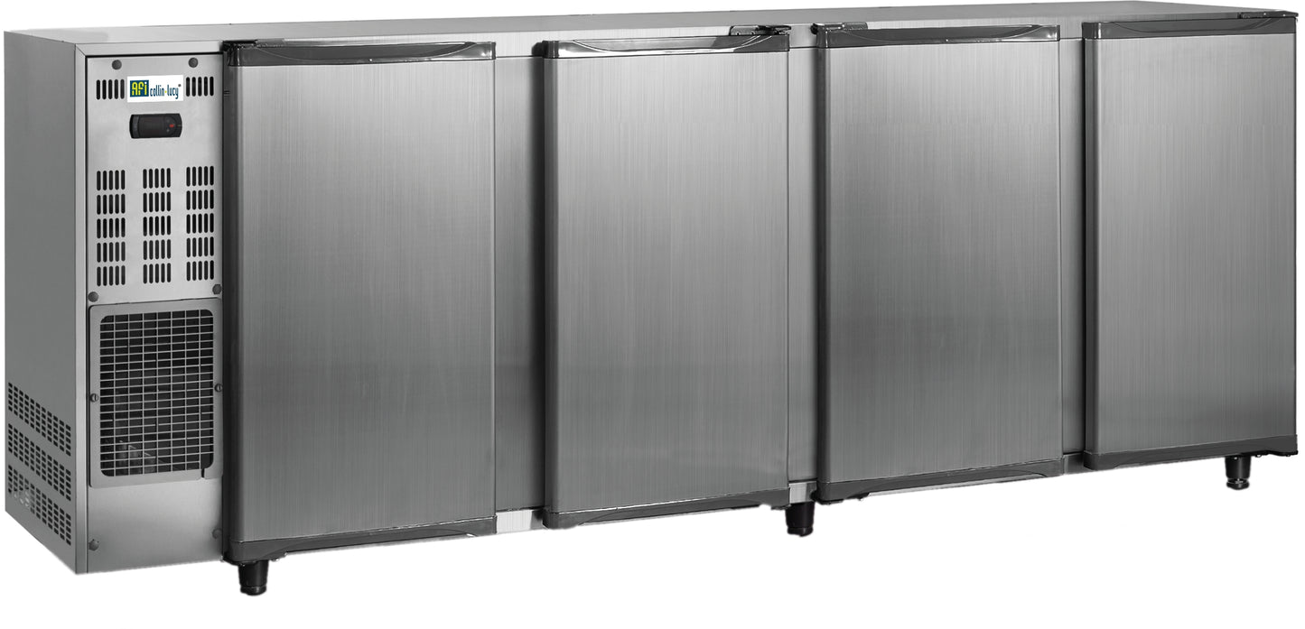 ARRIÈRE-BAR INOX GROUPE LOGÉ - 4 PORTES PLEINES
