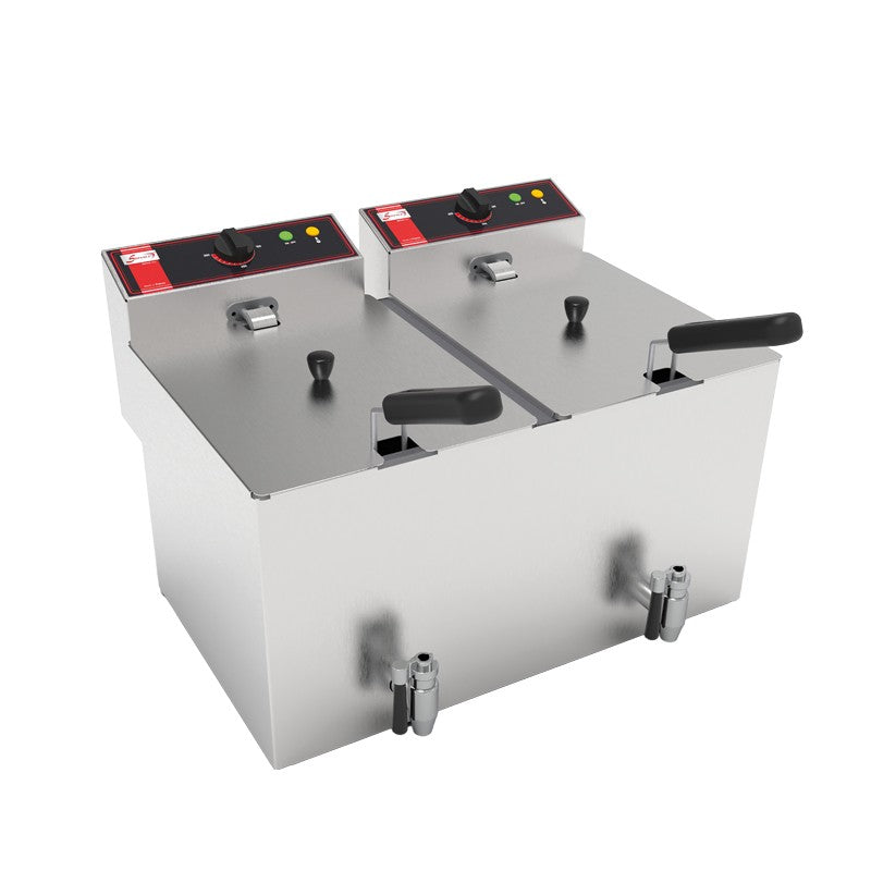 Friteuse électrique à poser - SOFRA-FRYERS® - 2 cuves de 8 L - SOFRAFRY88L
