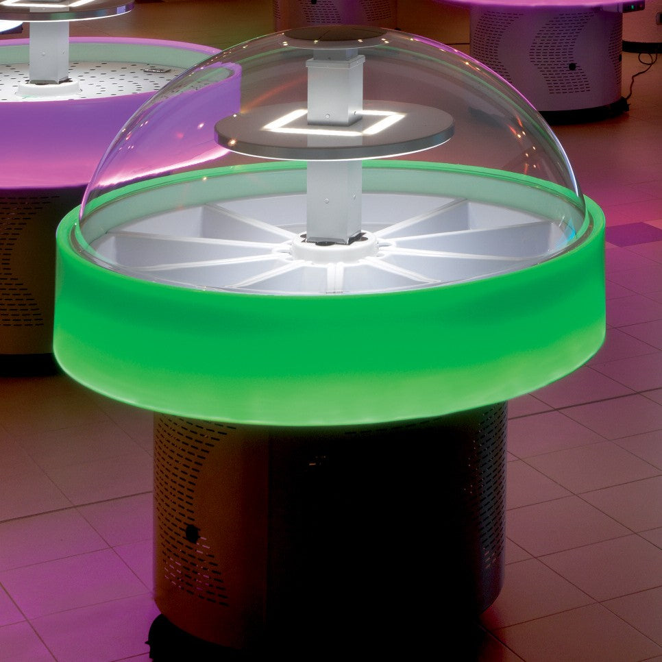 Furnotel - Buffet réfrigéré central rond équipé de 4 plaques inox perforées - Température +3°C +10°C - ISOLALEDP