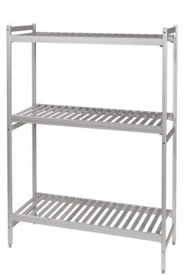 Furnotel - Rayonnage simple Duralinox & étagères polymère - Prof. 360 mm - Long. 2187 mm - R3C03