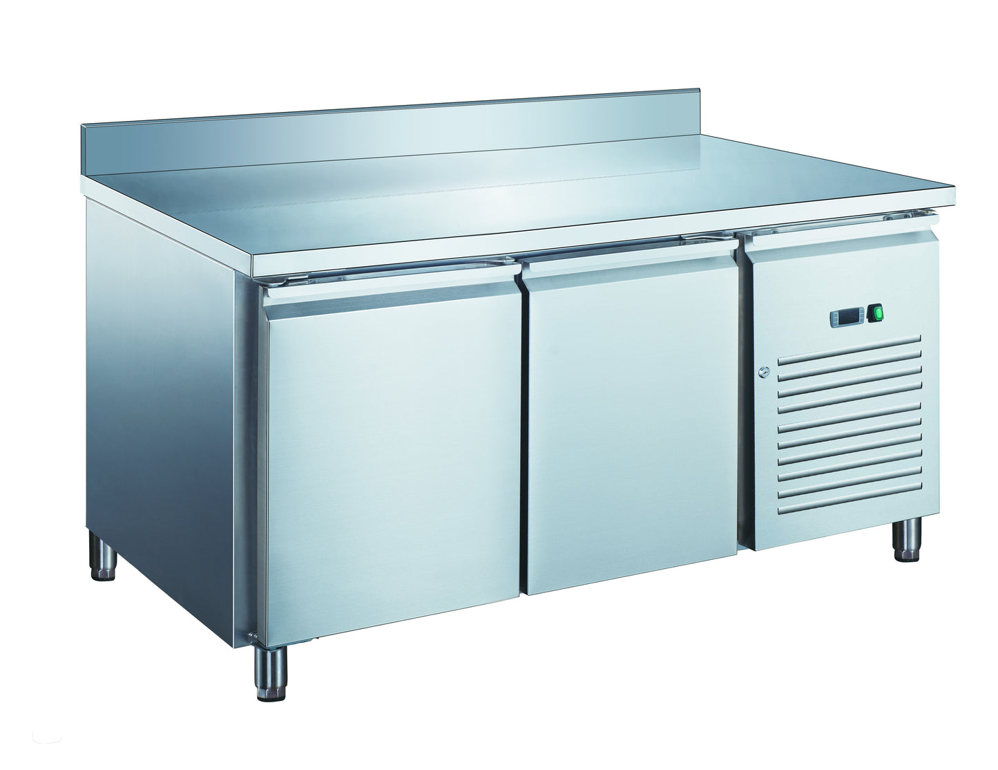 Furnotel - Table réfrigérée inox positive avec évaporateur ventilé - 2 portes - 390 litres - Avec dosseret - PA2201X