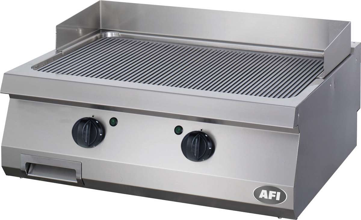 PLAQUE À SNACKER ÉLECTRIQUE - GAMME 700 - DOUBLE NERVURÉE - CHROME