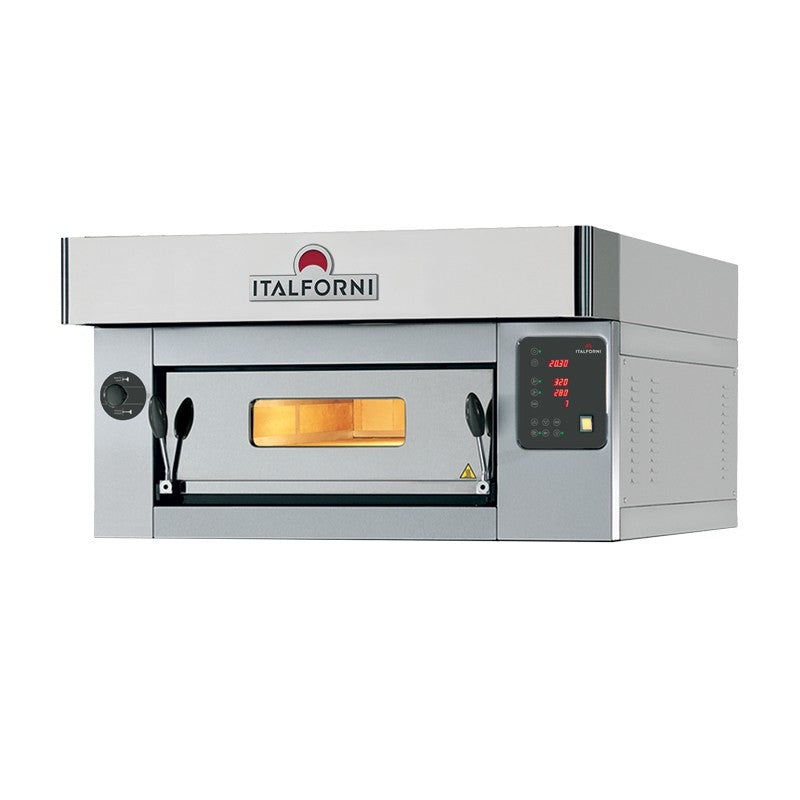 Italforni - Four à pizza avec finition Inox - Série CL - 1 chambre - 6 pizzas - Commandes digitales - B206DI