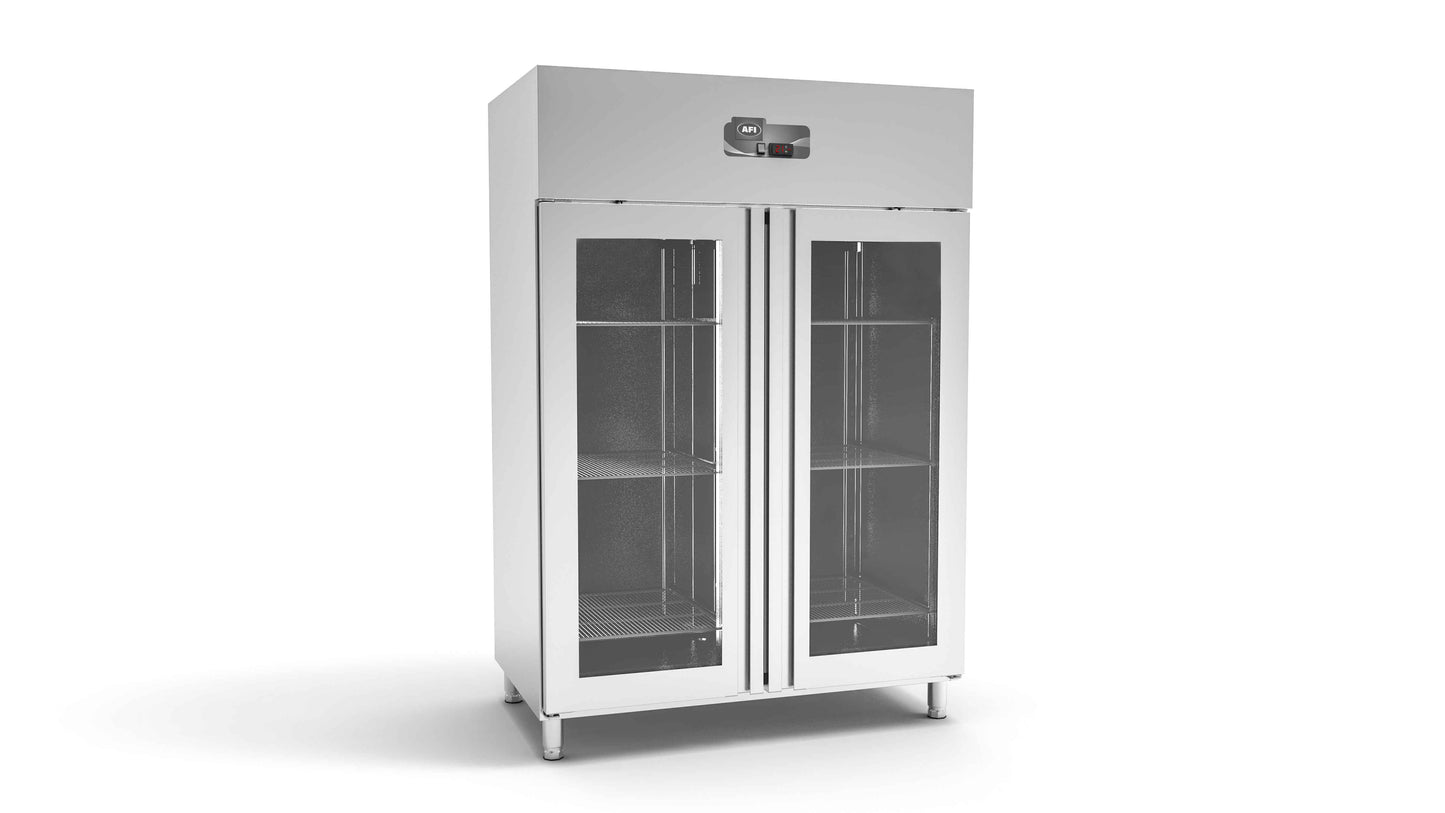 Armoire réfrigérée positive 1 porte vitrée 1334 L - Inox