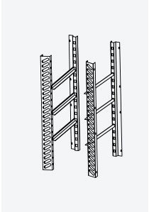 Kit pour l’aménagement interne de l’armoire 1000 x 1000 avec 3 paires de glissières + grilles 600 x 800 en inox - DAKITDM14X-2