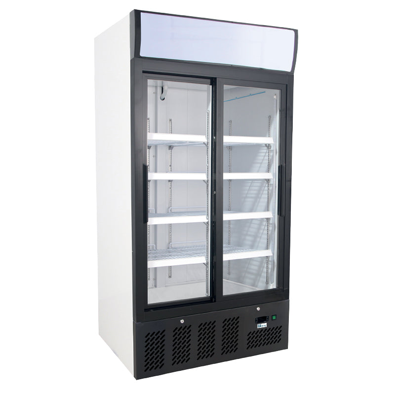 REFROIDISSEUR DE BOUTEILLES ET DE CANETTES - 2 PORTES VITRÉES COULISSANTES