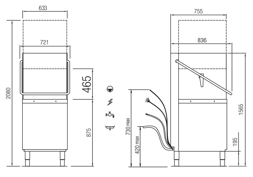 Lave-vaisselle - 22 litres - Panier 500 x 500 mm - TOPTECH - TOP820V1 - COLGED