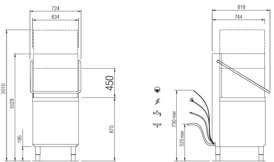Lave-vaisselle à capot - 15 litres - Panier 500 x 500 mm - STAR805DG
