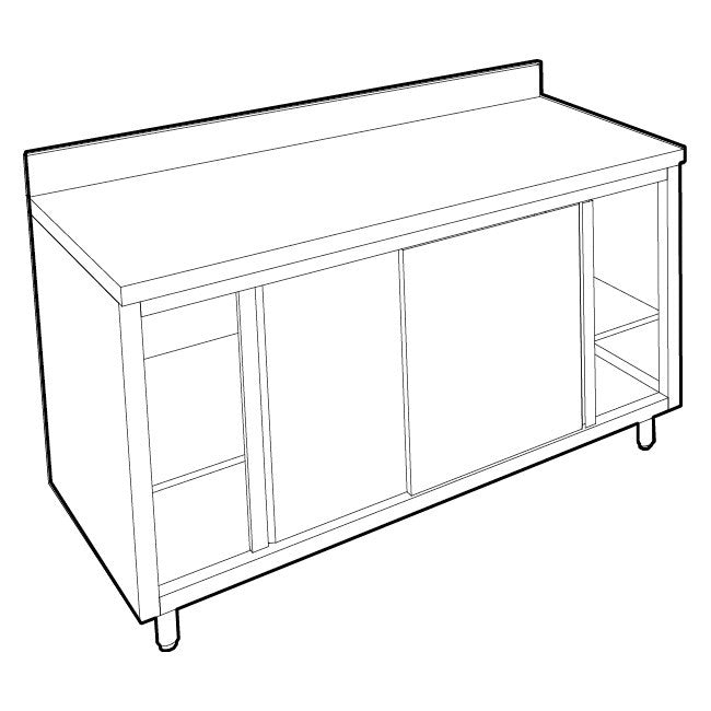 Meuble de rangement inox profondeur 700 mm -Longueur 1000 mm - Adossé simple face - MR10ET
