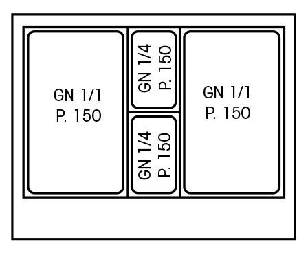 Mini saladette positive +4/+10°C - 2 portes - Prof. 700 mm - Nosem