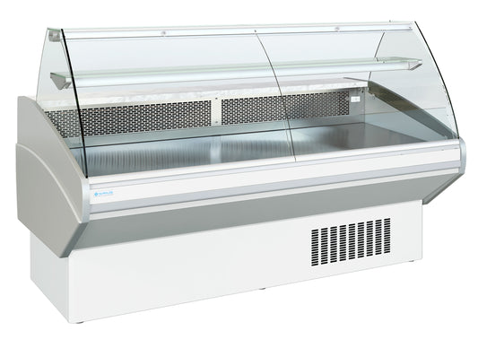 COMPTOIR D'EXPOSITION - VITRAGE BOMBÉ - PROF 1054 MM - FROID STATIQUE