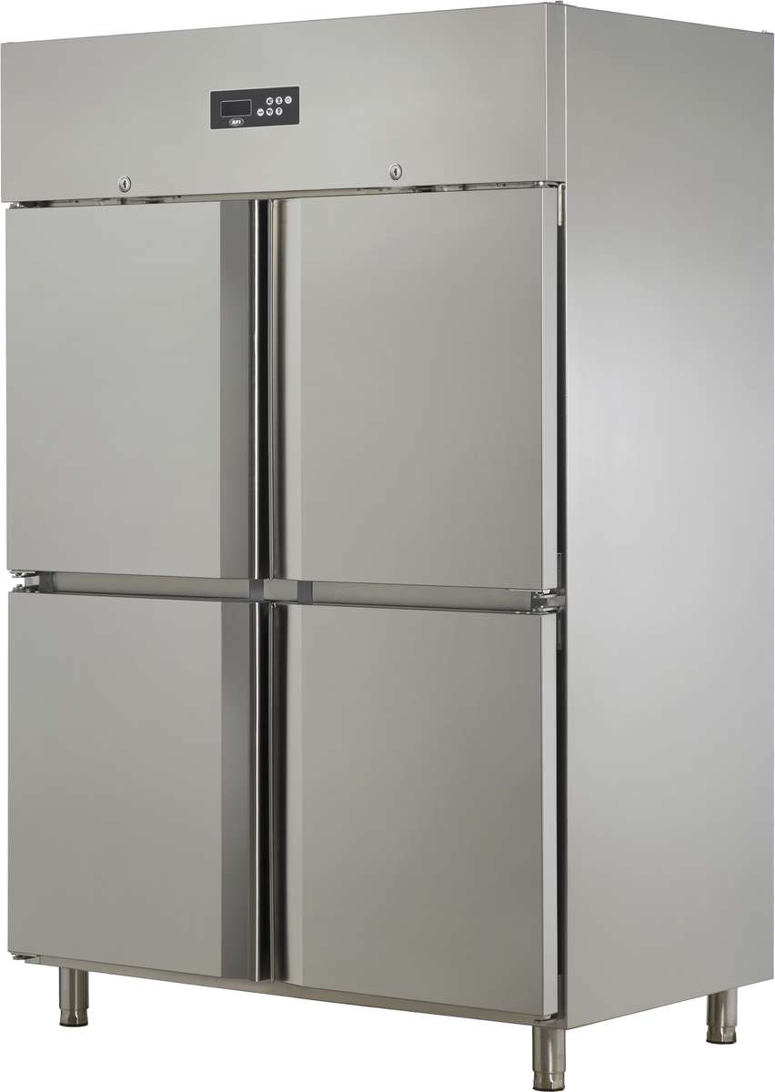 ARMOIRE RÉFRIGÉRÉE EMBOUTIE GN 2/1 - POSITIVE - 4 DEMI-PORTES PLEINES