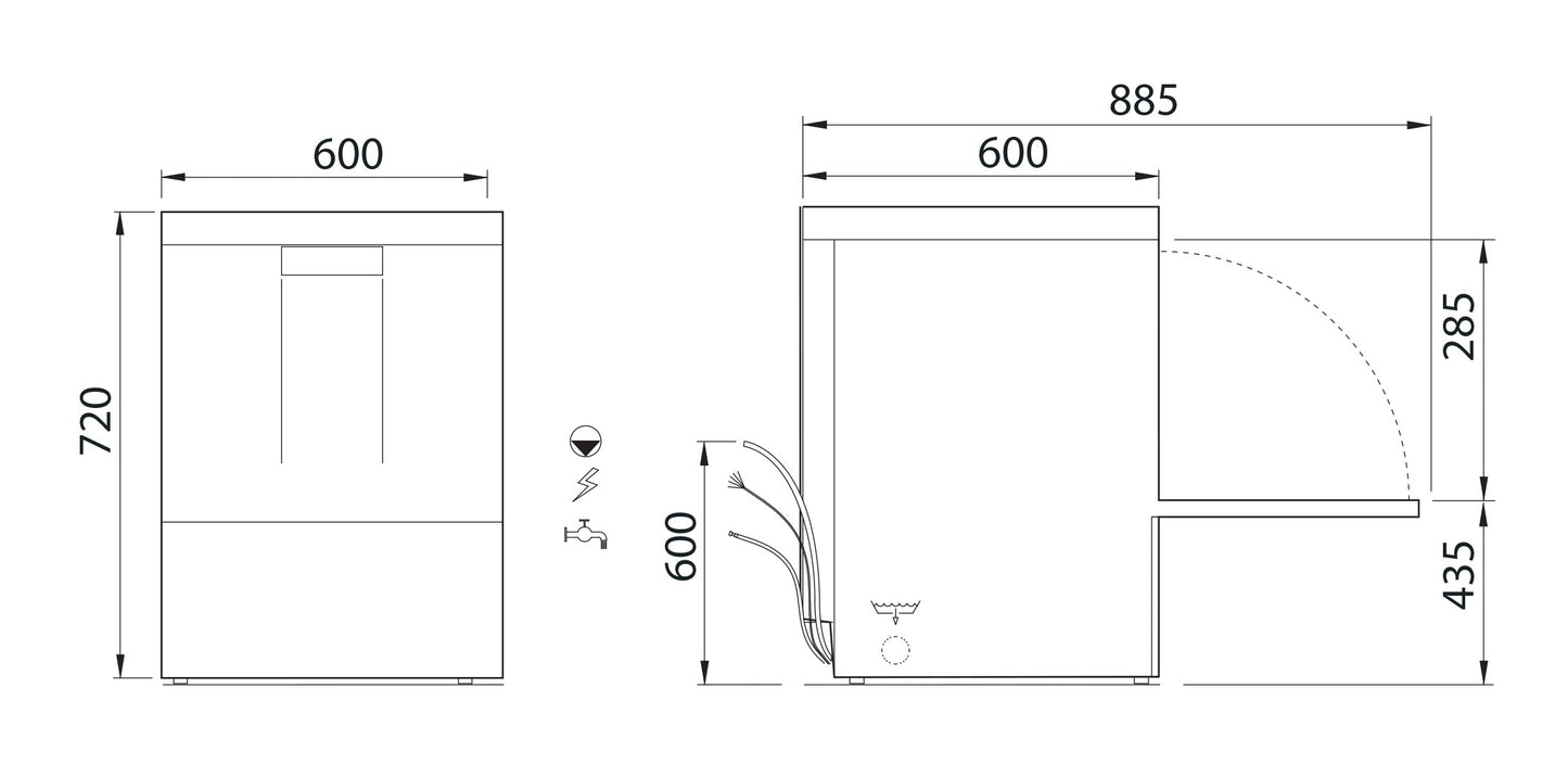 PACK TOUT EN 1 - Lave-verres 500 X 500 avec osmoseur - TOPTECH520 - COLGED