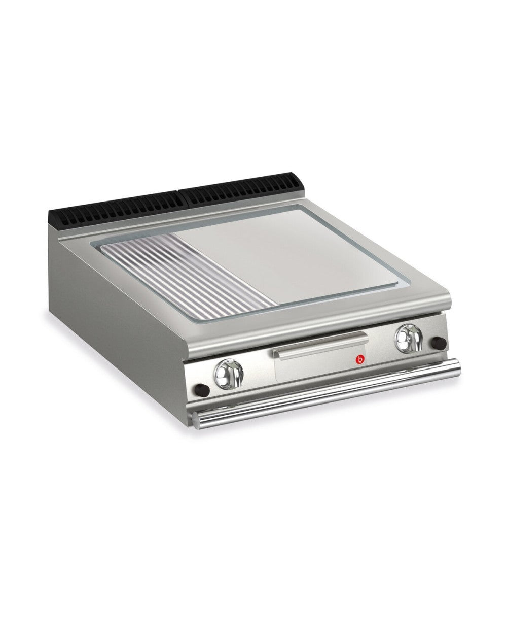 Plancha gaz - Plaque 1/3 rainurée - Largeur 800 mm - Gamme QUEEN 900 - 90QSFTTG825 - Baron
