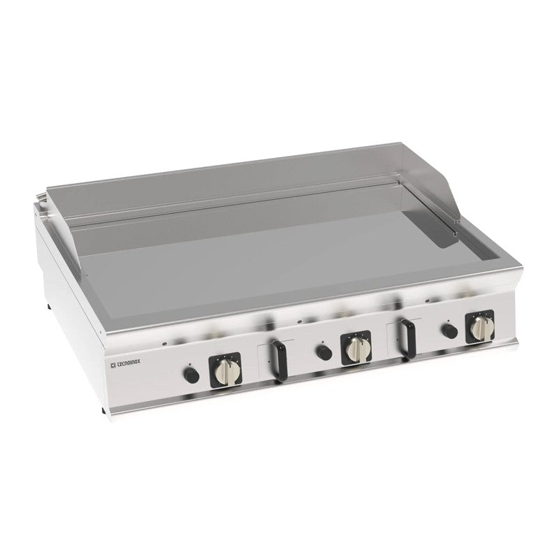 Plaque à snacker gaz lisse chromée brossé triple - Tecnoinox - FTC12G9B