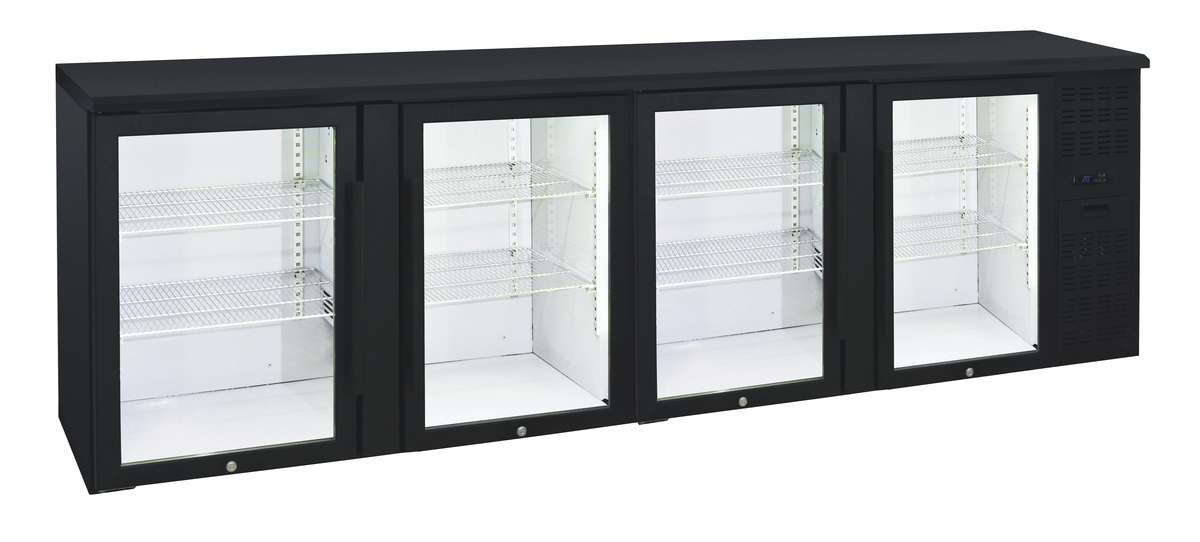 Arrière-bar réfrigéré 4 portes vitrées