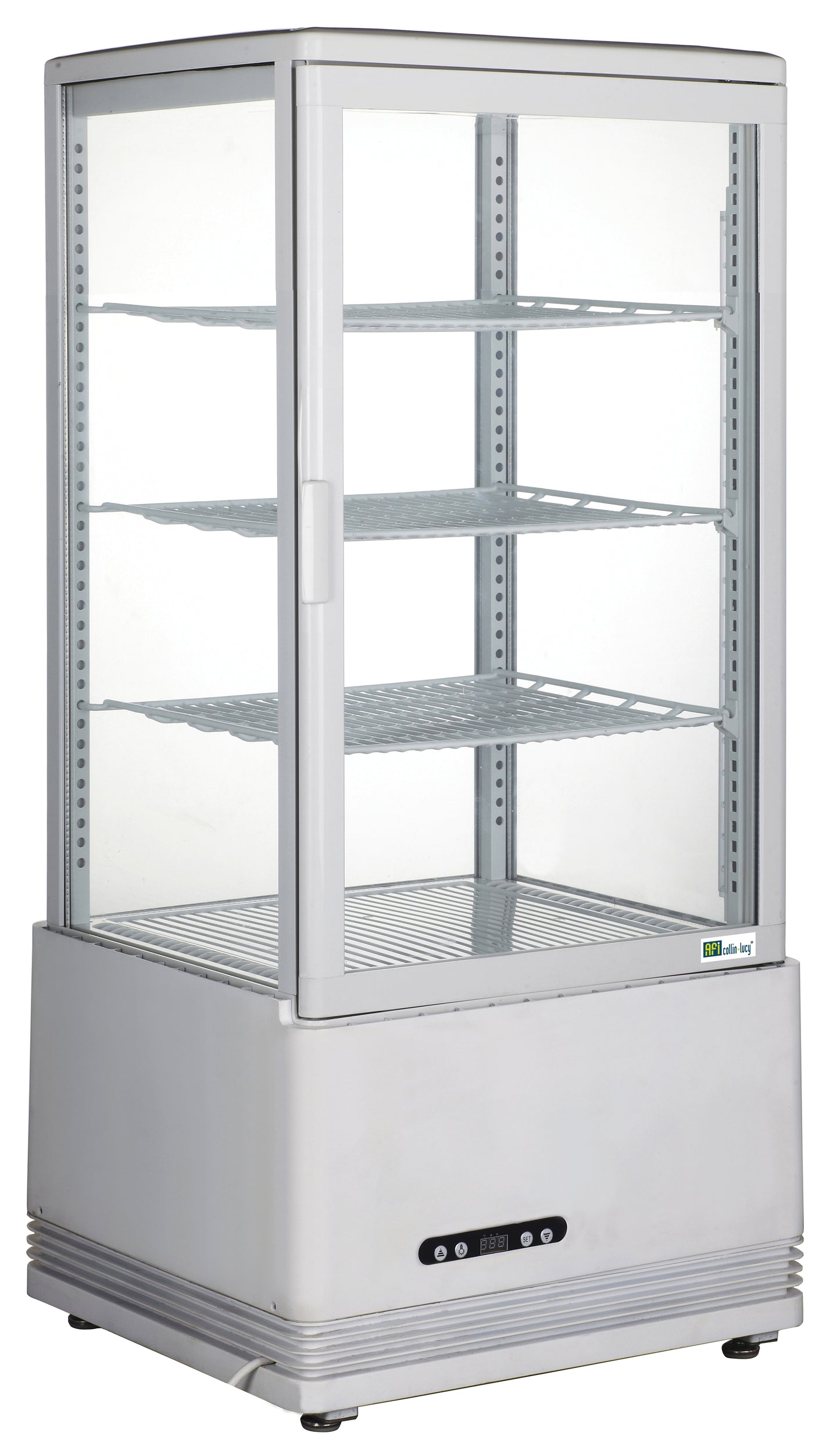 Vitrine à poser 4 faces double vitrées 78 L - Blanc