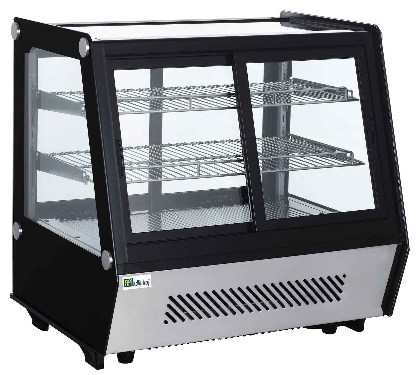 Vitrine réfrigérée à poser service avant et arrière avec double vitrage 4 portes coulissantes droites 125 L