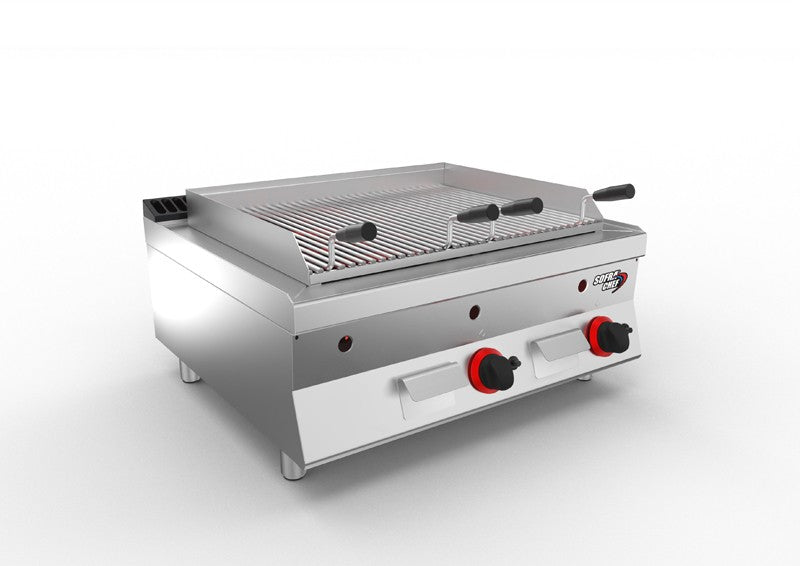 SOFRACHEF - Top grillade pierre de lave gaz - L 800 mm - 7STGPL8G