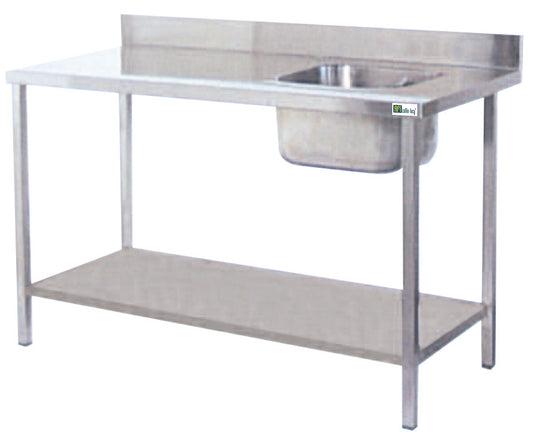 TABLE DE CHEF AVEC ÉVIER À DROITE - LONG. 1600 MM