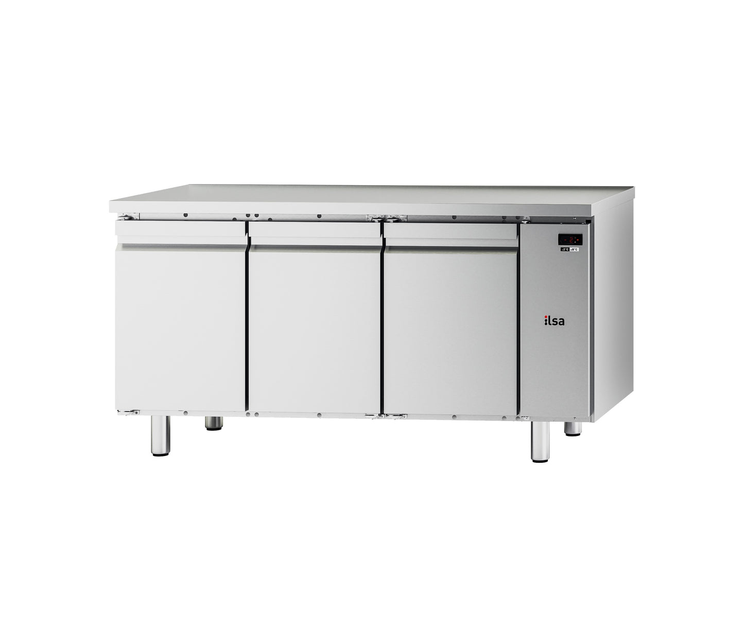 Table réfrigérée pâtissière négative -20/-10°C sans dosseret - 3 portes - Sans groupe - 457 L - TPP83NSG - NEOS - ILSA