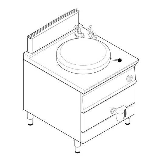 Tecnoinox - Marmite gaz indirecte - 100 litres - Gamme 900  - Module 400 - P81FIG9