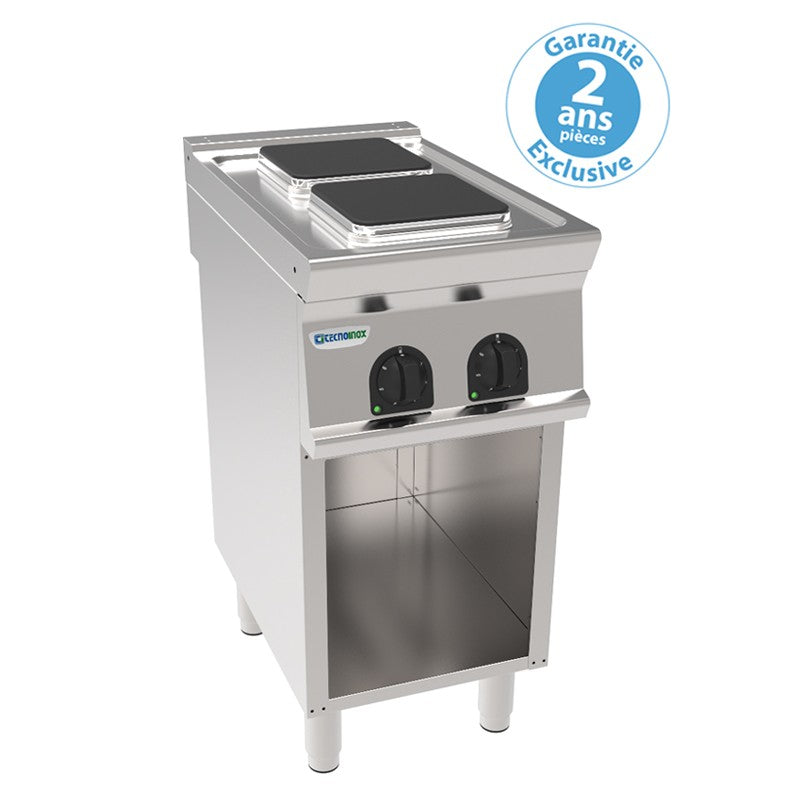 Tecnoinox - Plaque de cuisson électrique sur placard ouvert - 2 plaques carrées - Gamme 700 - PCS4FE7