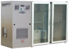 Unifrigor - Arrière-bar Inox - Série LEDS - Groupe logé - 2 petites portes vitrées - 223 litres - U52PVI