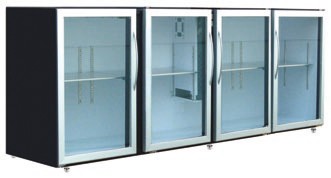 Unifrigor - Arrière-bar Skinplate - Série LEDS - Sans groupe - 4 larges portes vitrées - 722 litres - U54LVSSG