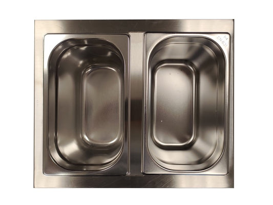 2 bacs 1/4 + 1 Barrette + 2 couvercles - KITBAC14